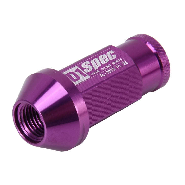D1 Spec P1.5 M12x1.25 Racing Wheel Nut, Length: 50mm(Purple)