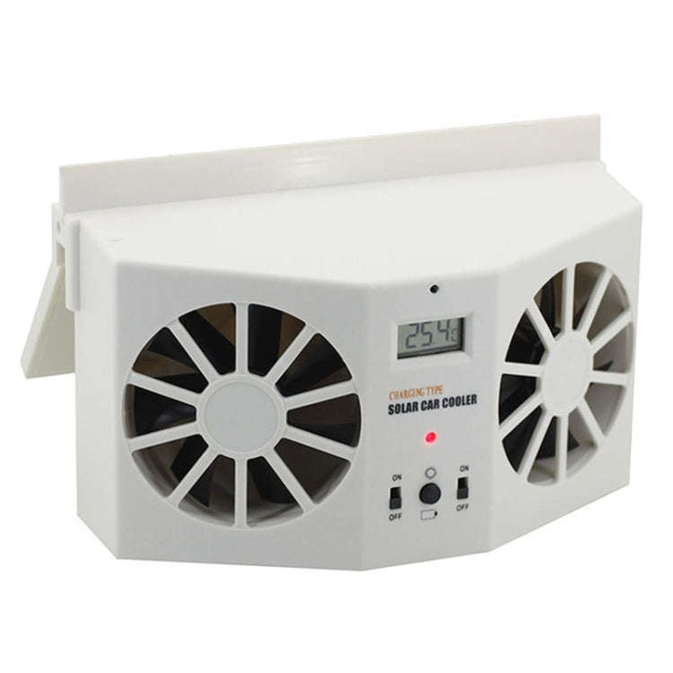 2W Solar Powered Car Auto Air Vent Cool Fan Cooler Ventilation System Radiator, with Temperature ...
