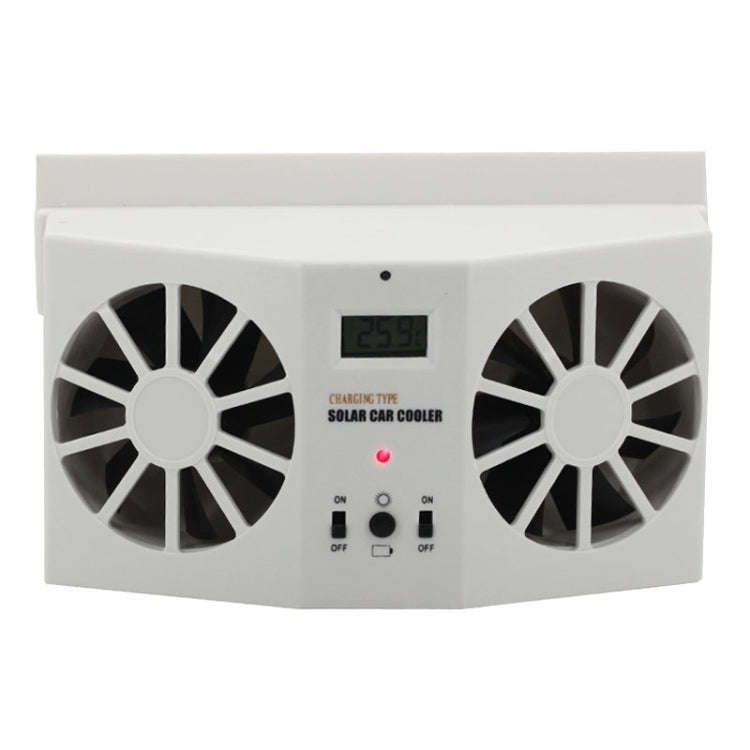 2W Solar Powered Car Auto Air Vent Cool Fan Cooler Ventilation System Radiator, with Temperature ...