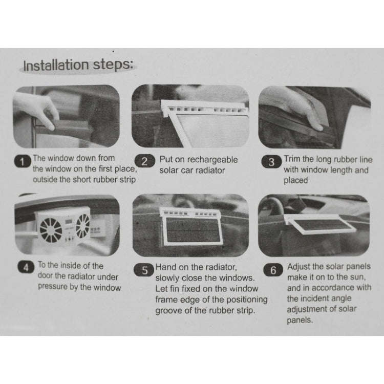 2W Solar Powered Car Auto Air Vent Cool Fan Cooler Ventilation System Radiator, with Temperature ...