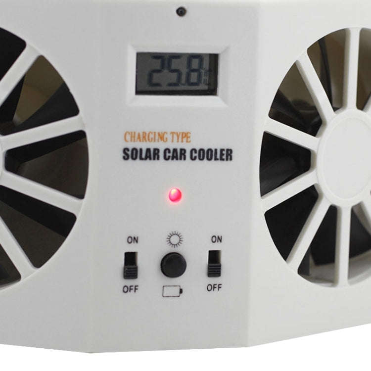 2W Solar Powered Car Auto Air Vent Cool Fan Cooler Ventilation System Radiator, with Temperature ...