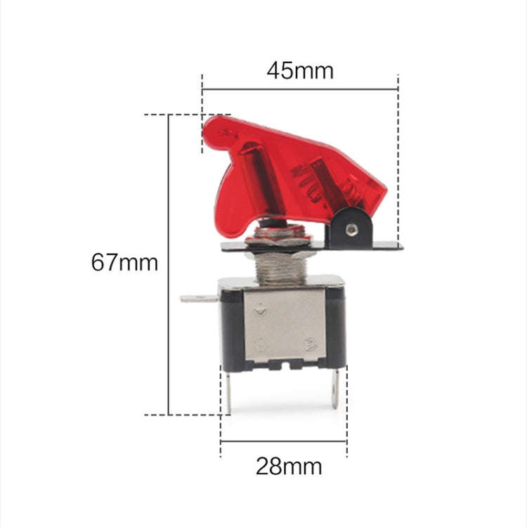Flip Cover Nitrous Arming Switch with Red LED Indicator (Vehicle DIY), Red