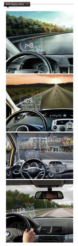 A8 5.5 inch Car OBDII HUD Warning System Vehicle-mounted Head Up Display Projector with LED, Supp...