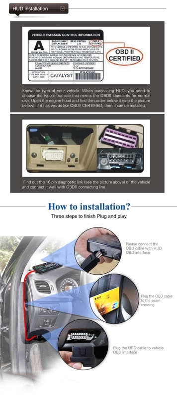 A8 5.5 inch Car OBDII HUD Warning System Vehicle-mounted Head Up Display Projector with LED, Supp...