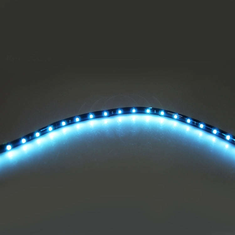 10 PCS 30cm 15 LED Waterproof Flexible Car Strip Light, DC 12V(Ice Blue Light)