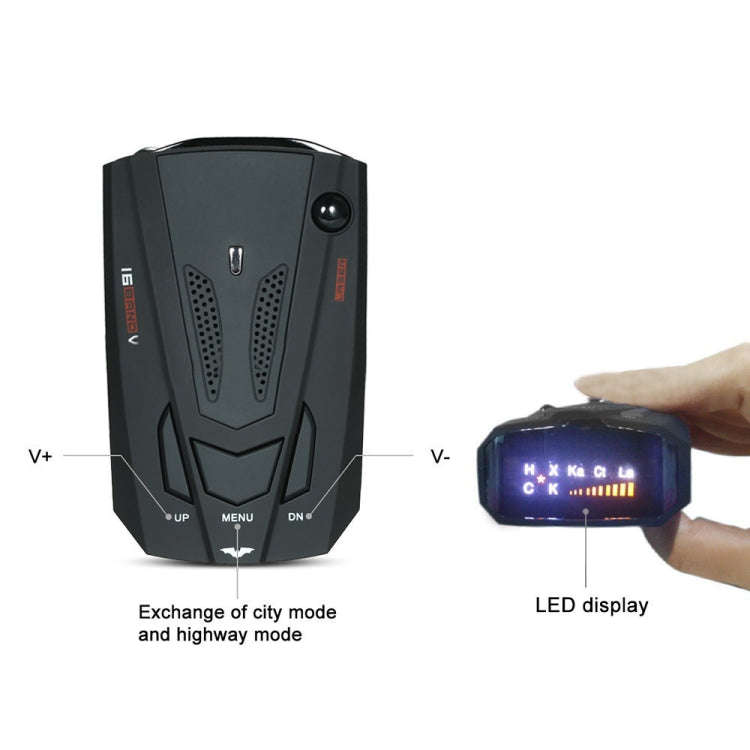 V7 Car Anti-Police Radar Detector 360 Protection Defense Laser Detection, Built-in Russian & Engl...