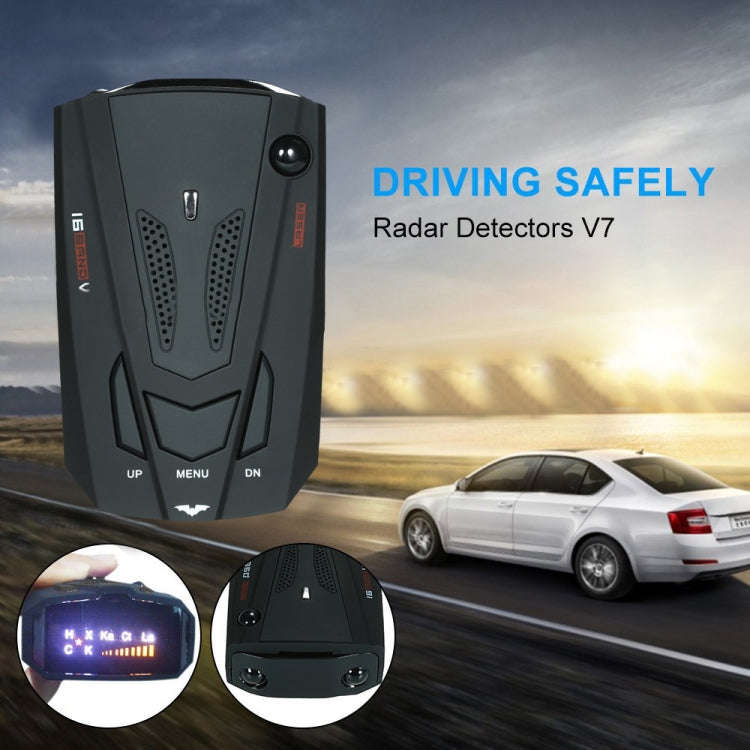 V7 Car Anti-Police Radar Detector 360 Protection Defense Laser Detection, Built-in Russian & Engl...