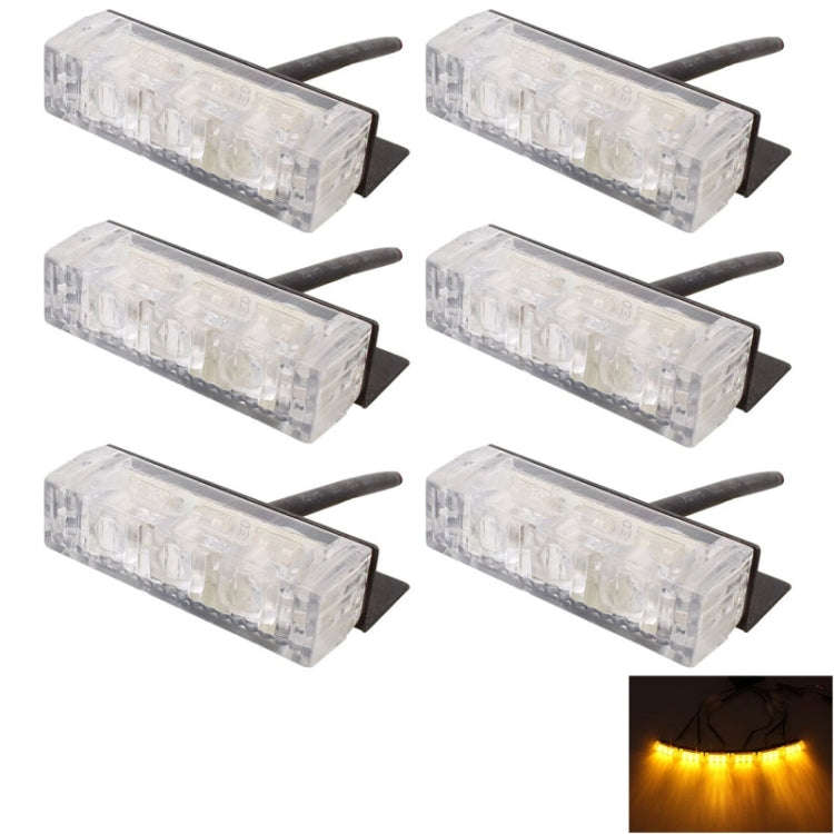6W 450LM 6 x 3-LED Yellow Light 577nm Car Strobe Flash Warning Light Signal Lamp, DC 12V