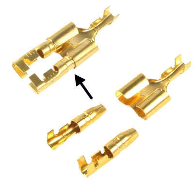 100pcs DIY Crimp Terminal Female to 2 x Male Spade Connector, Cable size: 1-2.5mm2 (100pcs in one...