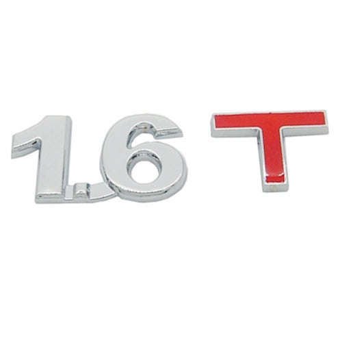 3D Universal Decal Chromed Metal 1.6T Car Emblem Badge Sticker Car Trailer Gas Displacement Ident...