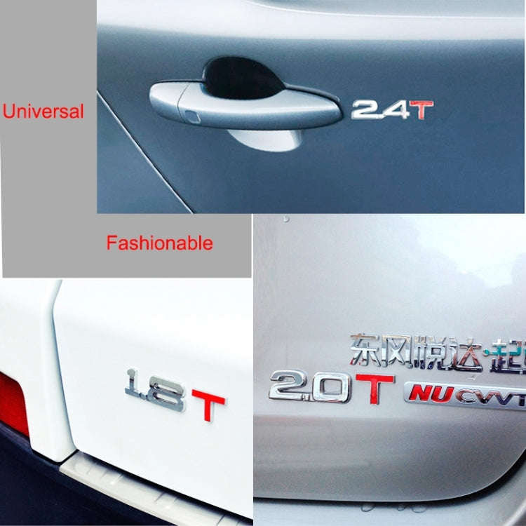 3D Universal Decal Chromed Metal 1.6T Car Emblem Badge Sticker Car Trailer Gas Displacement Ident...