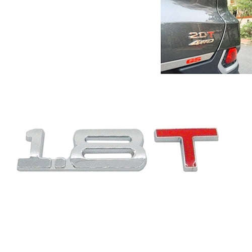 3D Universal Decal Chromed Metal 1.8T Car Emblem Badge Sticker Car Trailer Gas Displacement Ident...