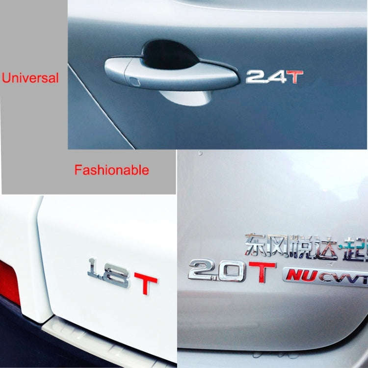 3D Universal Decal Chromed Metal 1.8T Car Emblem Badge Sticker Car Trailer Gas Displacement Ident...