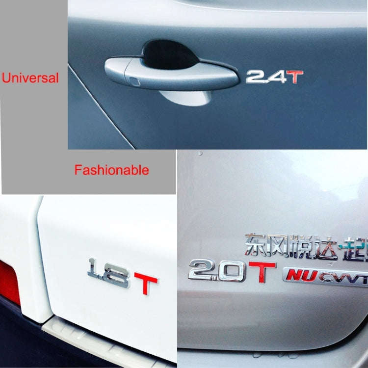 3D Universal Decal Chromed Metal 2.0T Car Emblem Badge Sticker Car Trailer Gas Displacement Ident...