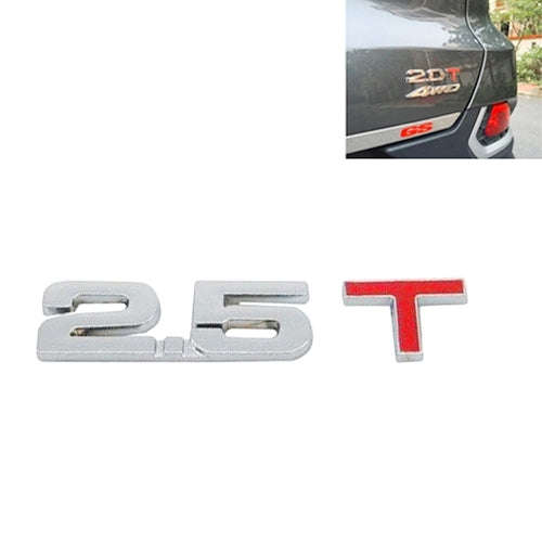 3D Universal Decal Chromed Metal 2.5T Car Emblem Badge Sticker Car Trailer Gas Displacement Ident...