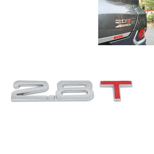 3D Universal Decal Chromed Metal 2.8T Car Emblem Badge Sticker Car Trailer Gas Displacement Ident...