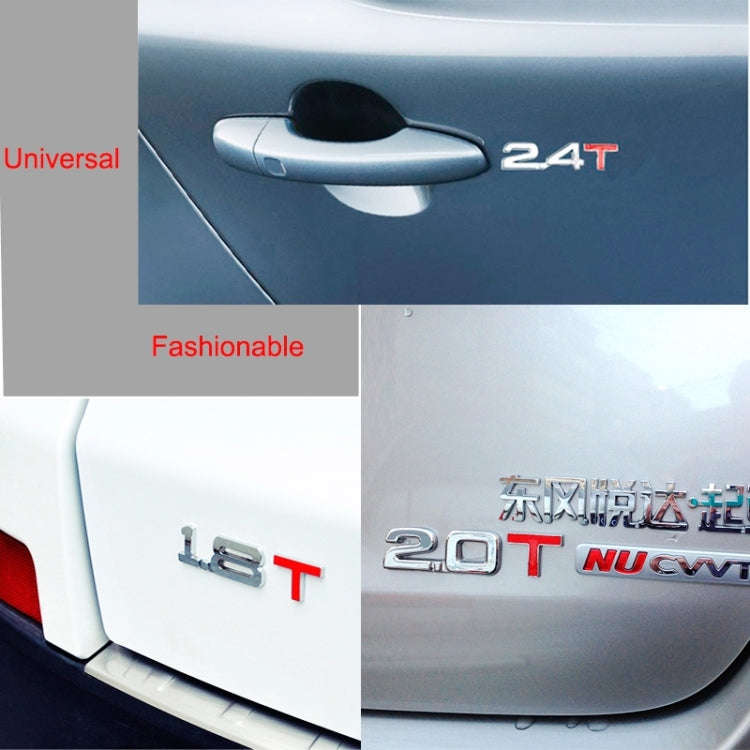 3D Universal Decal Chromed Metal 2.8T Car Emblem Badge Sticker Car Trailer Gas Displacement Ident...