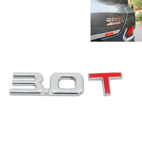 3D Universal Decal Chromed Metal 3.0T Car Emblem Badge Sticker Car Trailer Gas Displacement Ident...