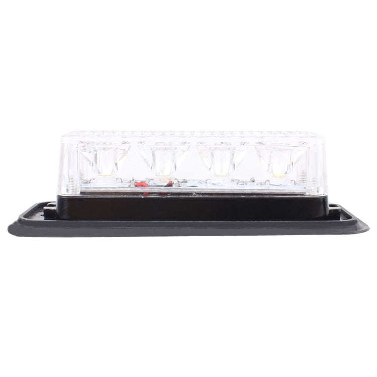 12W 720LM 6500K 577-597nm 4-LED White + Yellow Light Wired Car Flashing Warning Signal Lamp, DC12...