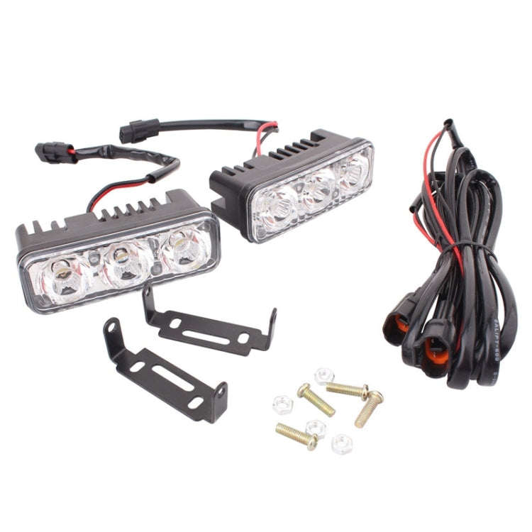 2 PCS MZ 9W 540LM 6500K 3-LED White Light Wired Car Daytime Running Light Fog Lamp, DC12-24V,Ligh...
