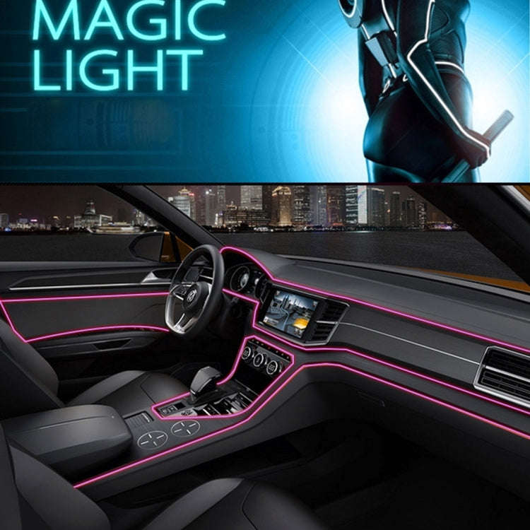 EL Cold Pink Light Waterproof Flat Flexible Car Strip Light with Driver for Car Decoration, Lengt...