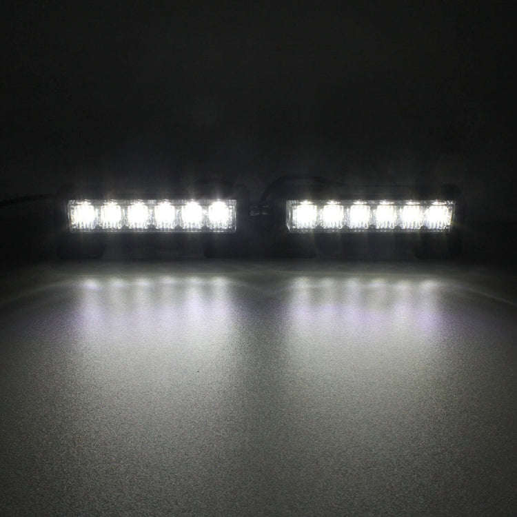 2 PCS  6 inch 6 LED 2 x 18W Car Flash Warning Light Yellow Change White Waterproof Emergency Ligh...