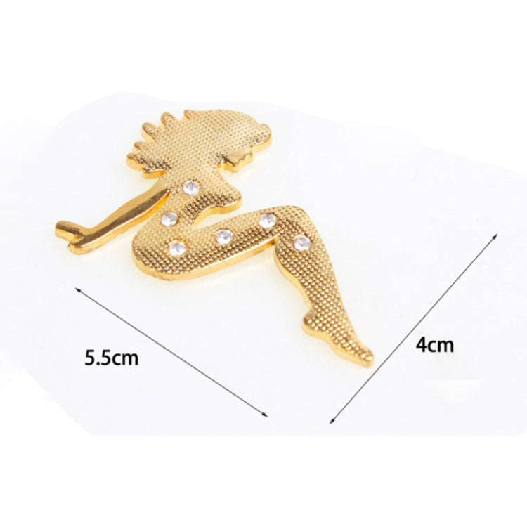 Beautiful Girl Diamond Metal Chrome Badges (Gold)