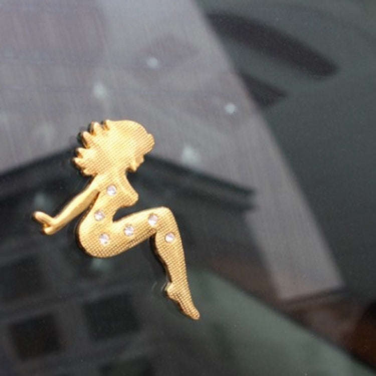 Beautiful Girl Diamond Metal Chrome Badges (Gold)