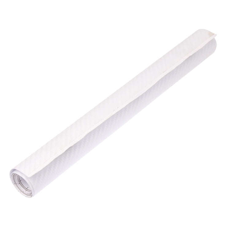 Car Decorative 3D Carbon Fiber PVC Sticker, Size: 127cm x 50cm(White)