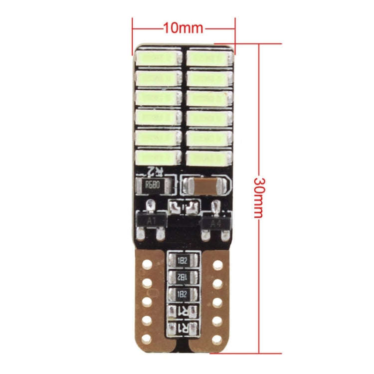 2 PCS T10 4.8W 720LM Ice Blue Light 24 SMD 4014 LED Error-Free Canbus Car Clearance Lights Lamp, ...