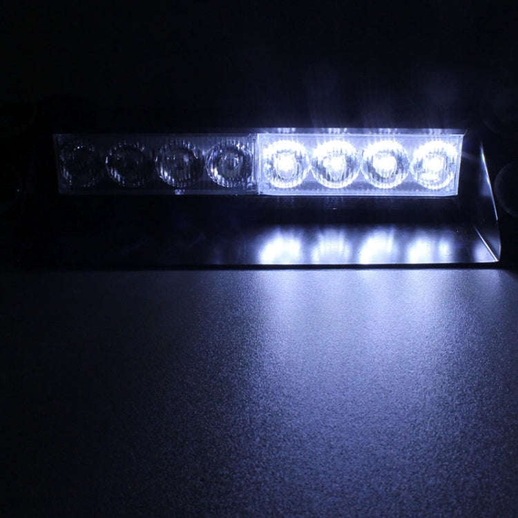 8W 800LM 8-LED White + Red Light 3-Modes Adjustable Angle Car Strobe Flash Dash Emergency Light W...
