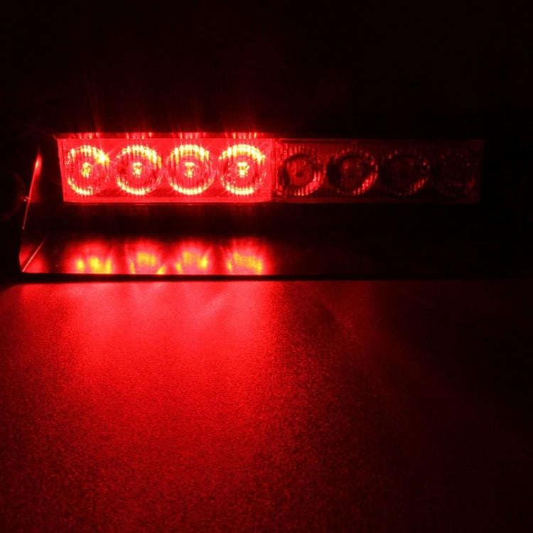 8W 800LM 8-LED White + Red Light 3-Modes Adjustable Angle Car Strobe Flash Dash Emergency Light W...