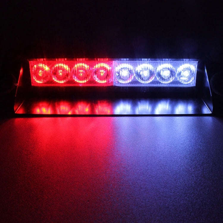 8W 800LM 8-LED White + Red Light 3-Modes Adjustable Angle Car Strobe Flash Dash Emergency Light W...