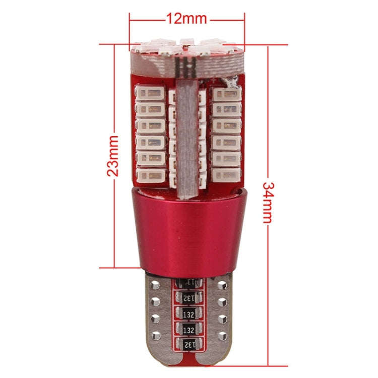 2 PCS T10 5W 285LM Red Light 57 SMD 4014 LED Error-Free Canbus Car Clearance Lights Lamp, DC 12V