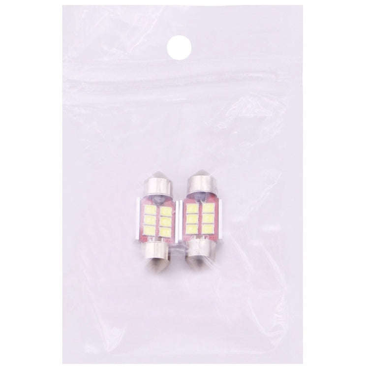 2 PCS 31mm 2.5W 180LM White Light 6 LED SMD 2835 CANBUS License Plate Reading Lights Car Light Bulb