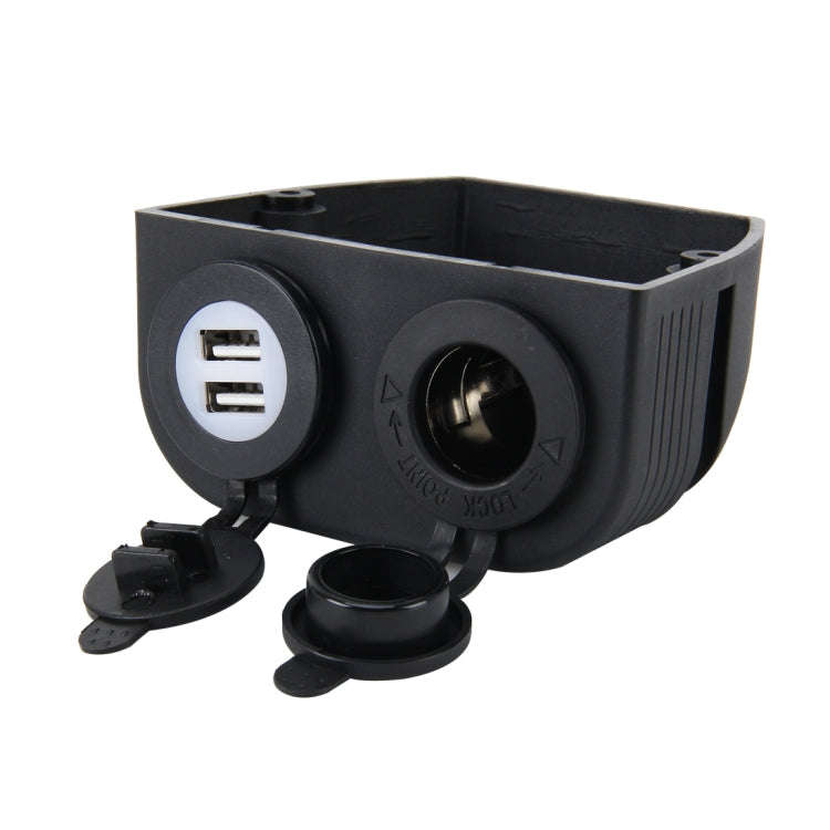 5V 2.1A Dual-USB Ports w/20A Car Cigarette Lighter Socket Car Charger(Black)