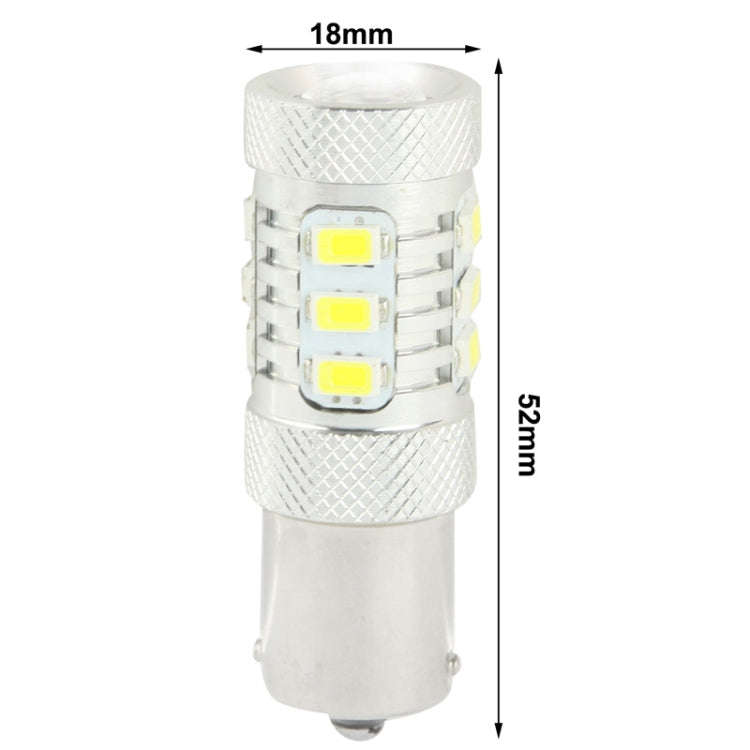 1156 11W White LED Turn Light for Vehicles, DC 12-30V, 12 LED SMD 5630 Light + 5W 1 LED Light