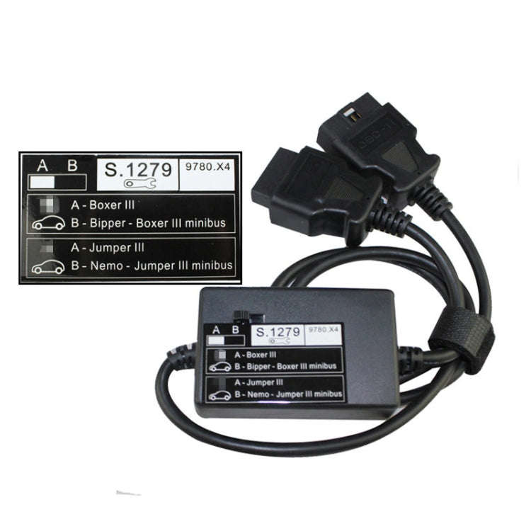 S1279 Lexia PP2000 Diagnostic Connector Module for Peugeot  Citroen (Nemo, Bipper, Boxer III, Jum...