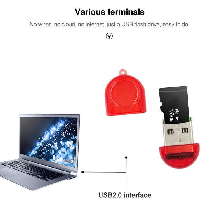 30 PCS Firefly Shape USB 2.0 TF Card Reader, Random Color Delivery(Baby Blue)