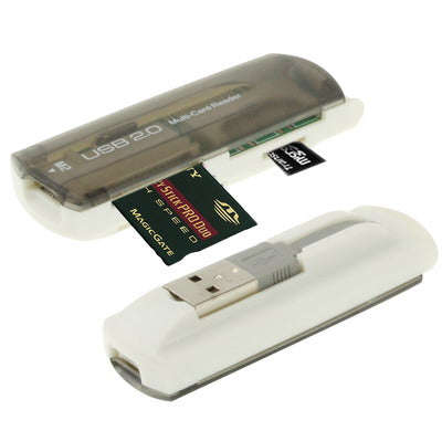 USB 2.0 Multi Card Reader, Support SD/MMC, MS, TF, M2 Card(Grey)