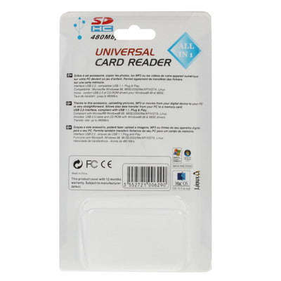 USB 2.0 Multi Card Reader, Support SD/MMC, MS, TF, M2 Card(Grey)