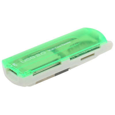 USB 2.0 Multi Card Reader, Support SD/MMC, MS, TF, M2 Card (Light Green)