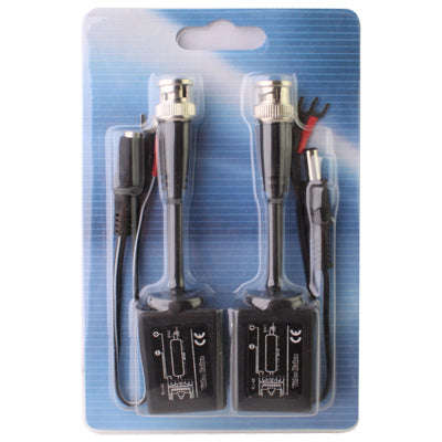 2 PCS Passive Video Balun CCTV Network UTP BNC(Black)
