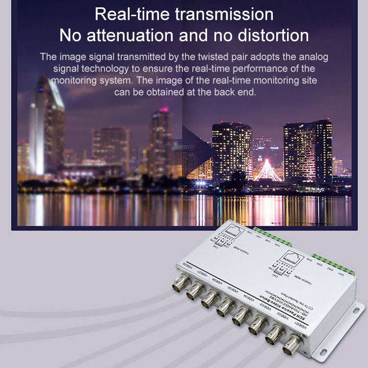 8 Channel Passive UTP Video Balun(Silver)