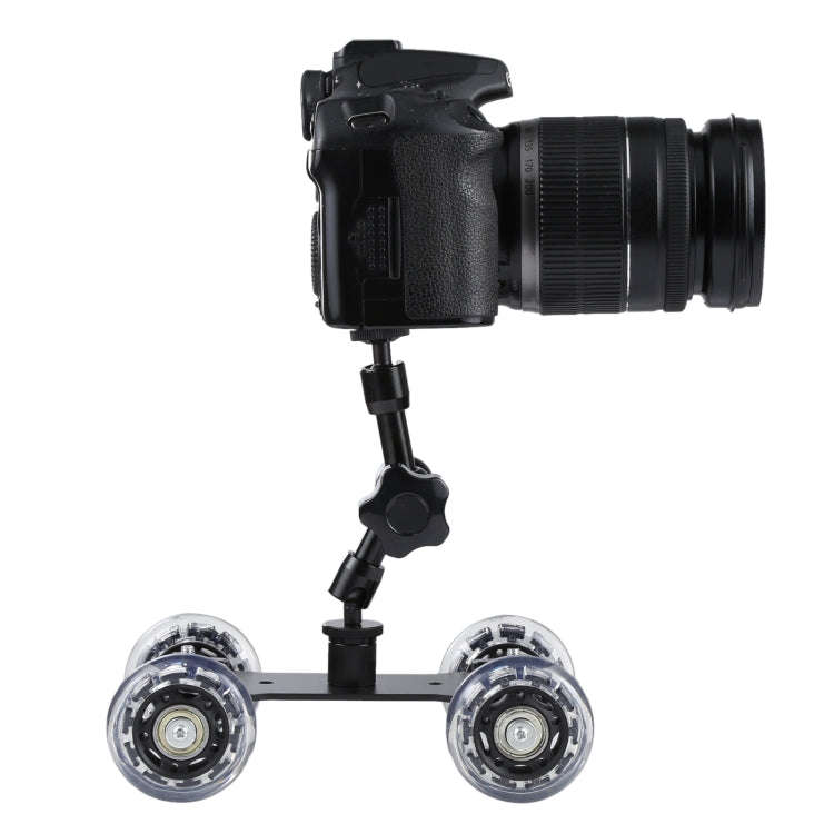 Floor Table Video Slider Track Dolly Car for DSLR Camera(Black)