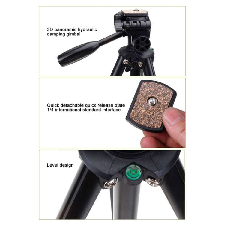 YUNTENG VCT-681 138cm SLR / Micro-SLR / Digital Cameras Tripod Stand, 4-Section Folding Aluminum ...