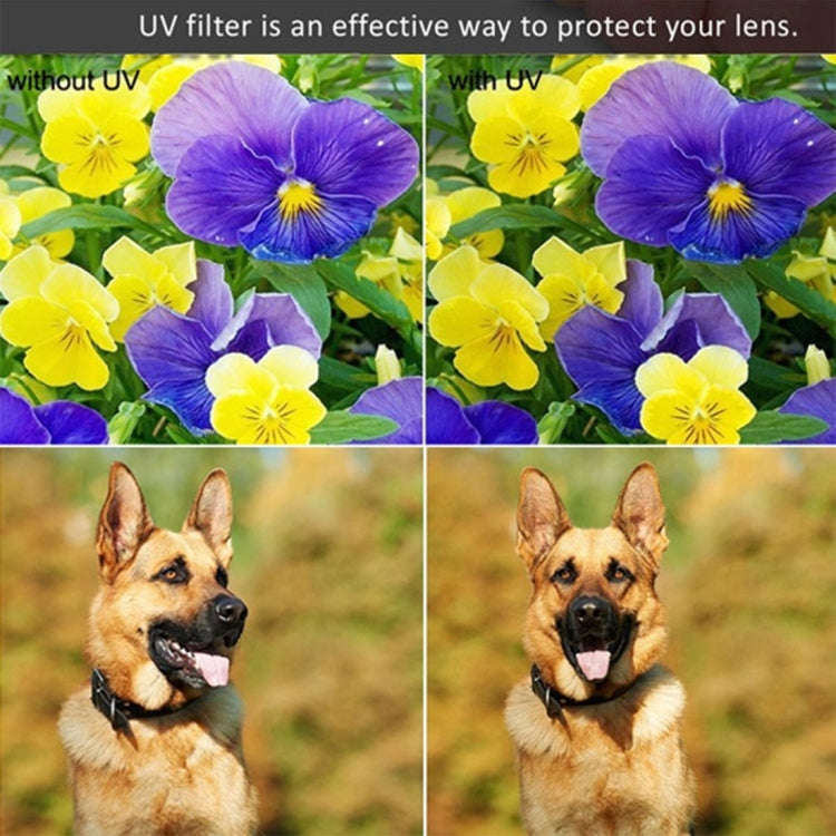 52mm Digital Camera Aluminum Alloy Frame Lens UV Filter(Black)