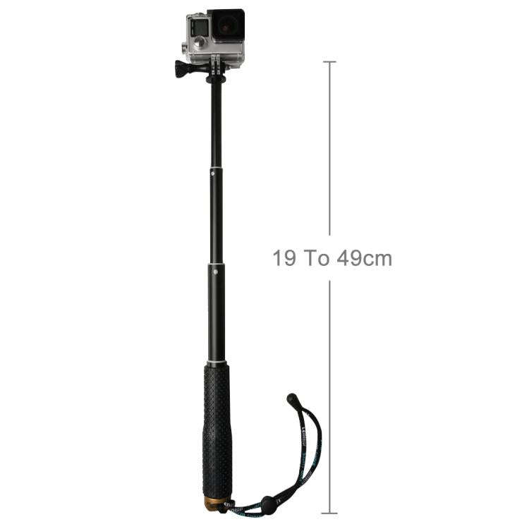 Handheld 49cm Extendable Pole Monopod with Screw for GoPro, Insta360, DJI and Other Action Camera...