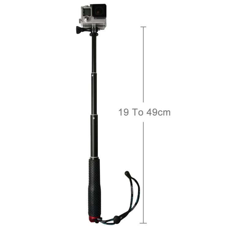 Handheld 49cm Extendable Pole Monopod with Screw for GoPro, Insta360, DJI and Other Action Camera...