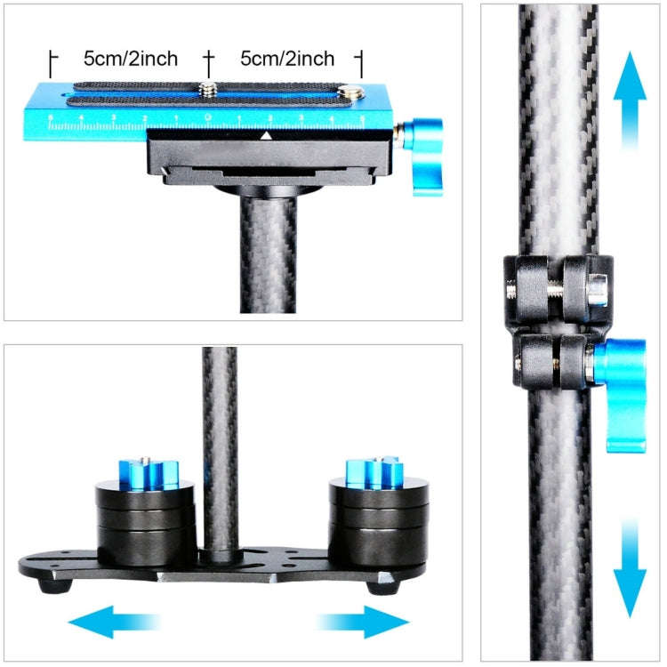 YELANGU 38.5-61cm Carbon Fiber Handheld Stabilizer for DSLR & DV Digital Video & Cameras, Capacit...
